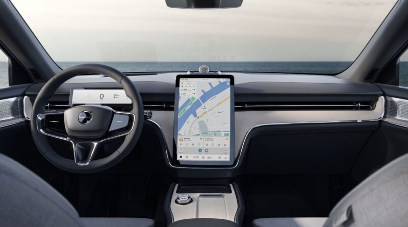 Imagem do Volvo EX90 com Google Gemini integrado em painel com comandos por voz