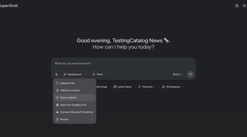 Sketchpad integrado no Grok