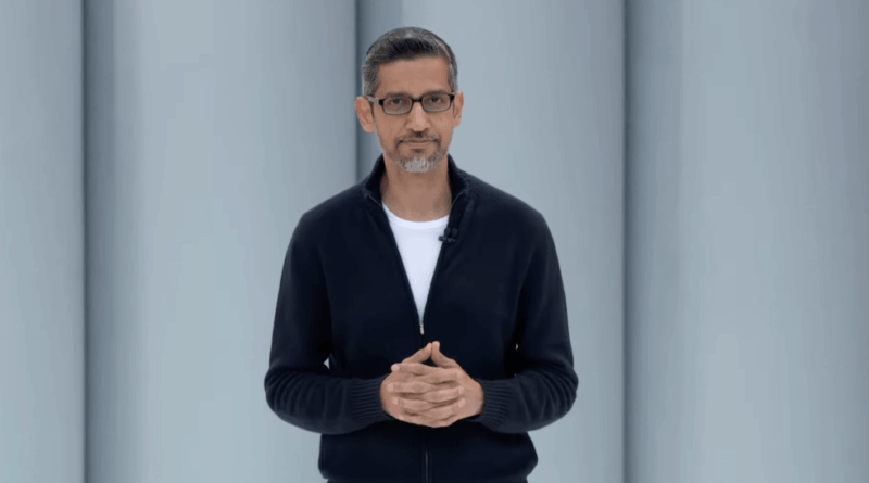 Palco do Google I/O 2025 durante anúncio de atualizações em IA, Gemini, Imagen 4 e Veo 3.