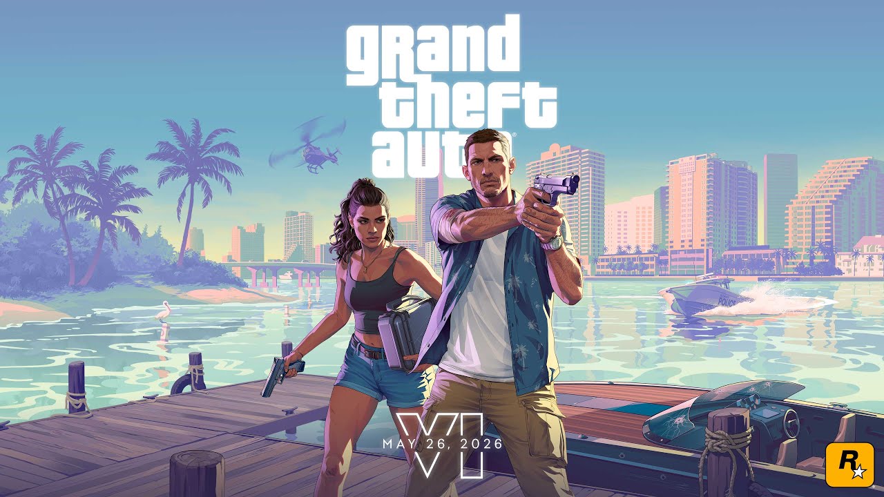 Cena do segundo trailer de GTA VI destacando os protagonistas Jason e Lucia em Leonida.