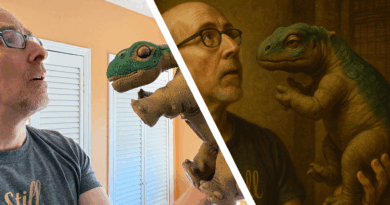 Exemplo de foto transformada pelo ChatGPT em pintura renascentista, mostrando um homem moderno em um cenário clássico, com detalhes realistas e expressivos.