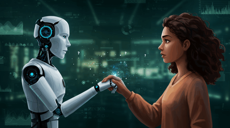 Imagem ilustrativa de colaboração entre humanos e AI com foco em agentic AI e supervisão