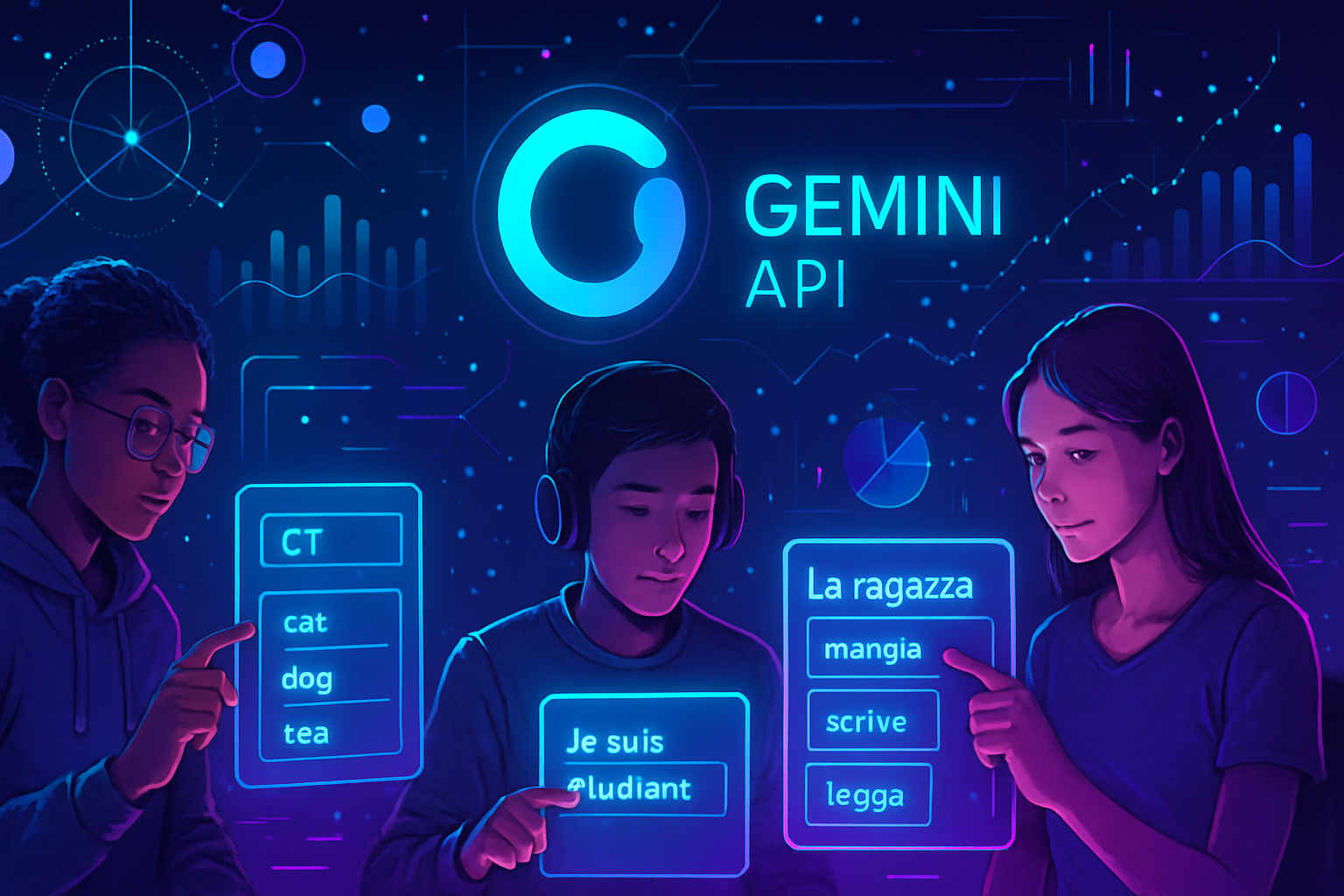 A IA Generativa, como o Gemini API, permite criar experiências de aprendizado de idiomas altamente personalizadas e contextuais.