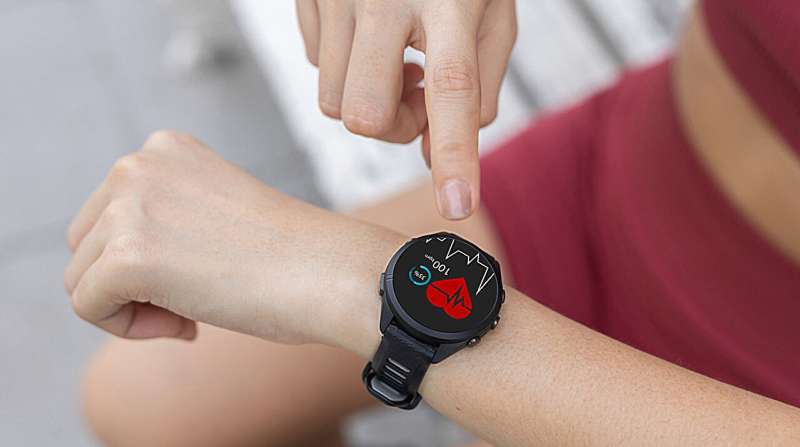 Ilustração do chip de IA para detecção de ataque cardíaco vestível sendo desenvolvido por pesquisadores.