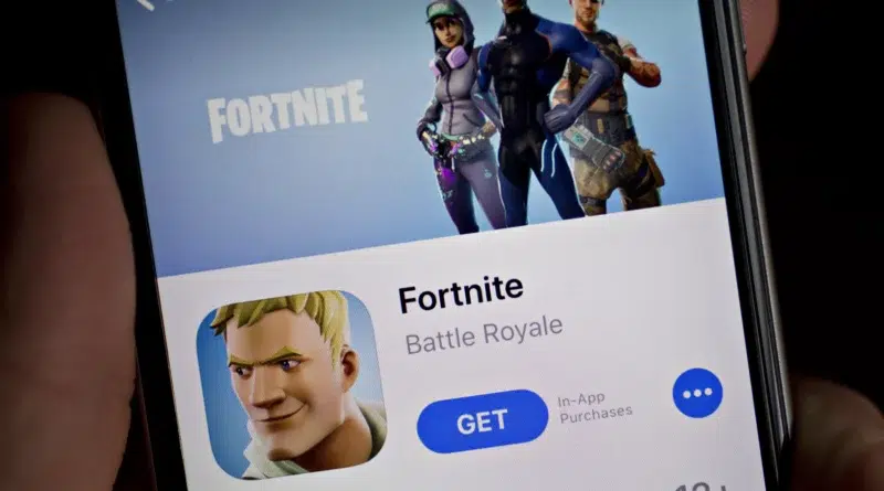 Logotipo da Apple e Epic Games em disputa judicial sobre Fortnite