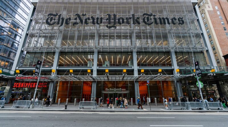 Imagem que representa a cidade de Nova York com a marca The New York Times