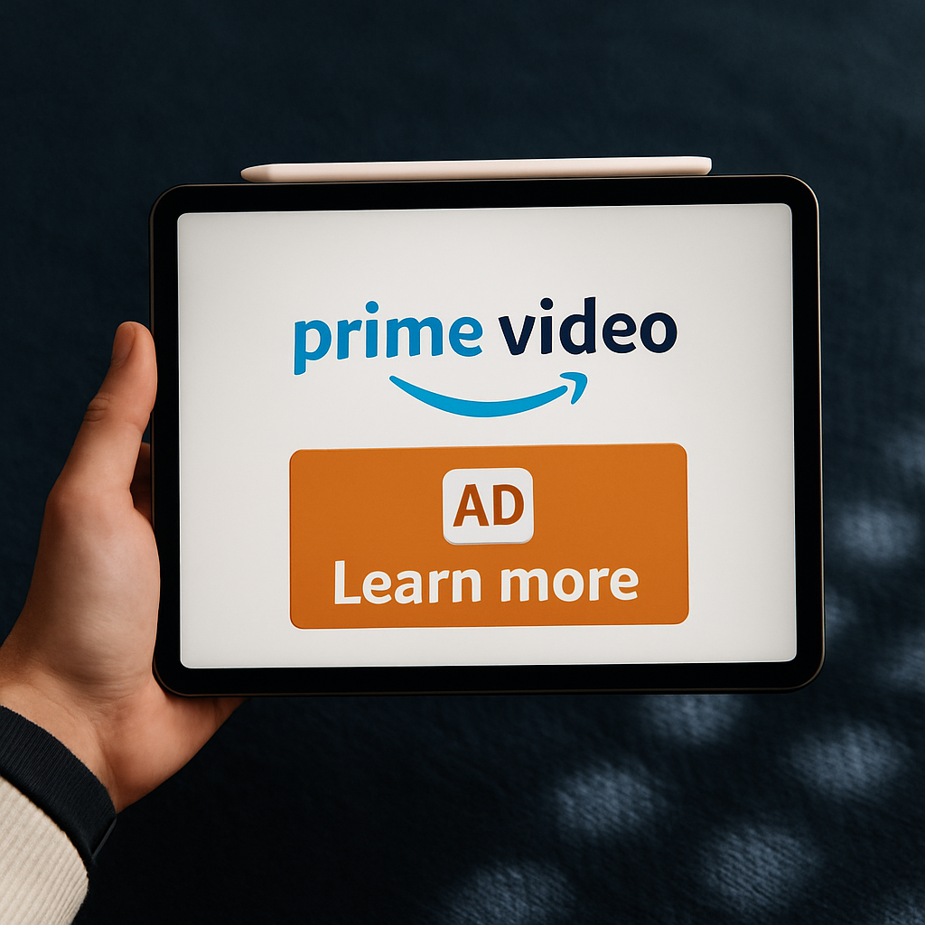 Uma fotografia digital em close mostra a mão esquerda de uma pessoa segurando um tablet preto em modo paisagem.