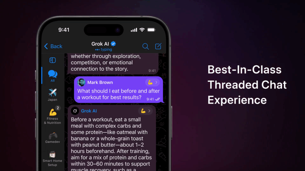 xAI investe $300M em Telegram: Grok chega ao app 1 Integração do chatbot Grok no Telegram com inteligência artificial avançada e interface amigável