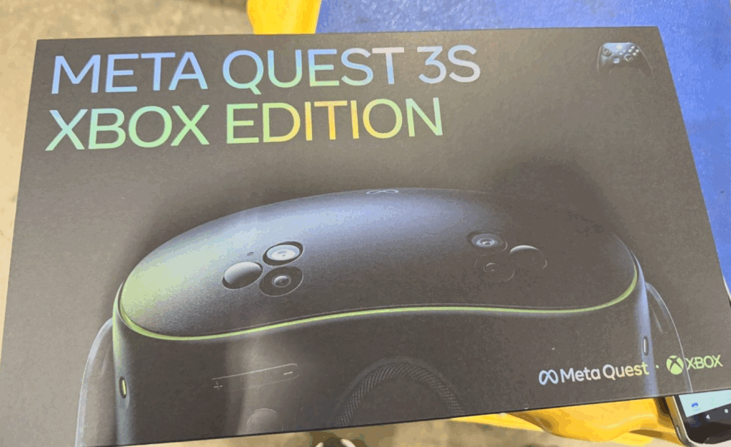 Rumor sobre Meta Quest Xbox edição especial com Game Pass 2 Meta Quest Xbox Edition: embalagem revelada em vazamento da colaboração entre Microsoft e Meta; cores preto e verde, controle Xbox incluso