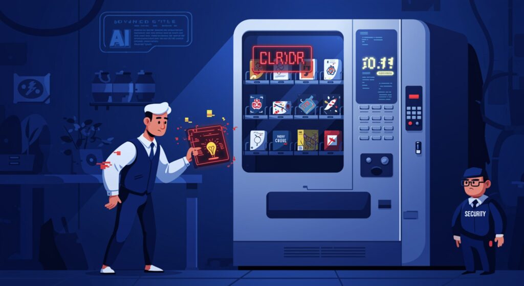 Claude AI surta em vending machine da Anthropic 1 Funcionário observa vending machine administrada pela IA Claude