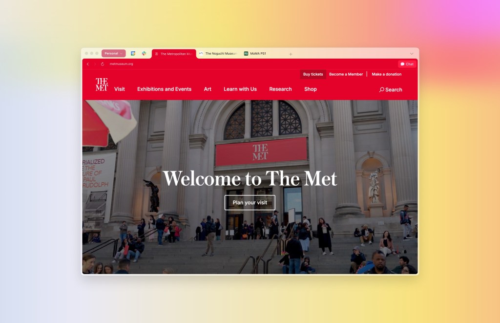 Imagem mostra a interface do navegador Dia, com visual limpo e elementos do Chromium, reforçando o conceito de browser com IA integrado