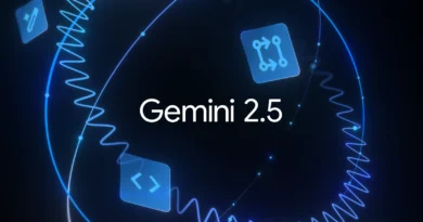 Imagem principal com o logo do Gemini 2.5 ao centro em um fundo azul e preto futurista, destacando a expansão da família de modelos de IA do Google