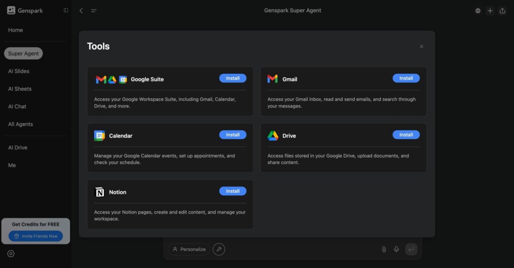 Novo Recurso AI Secretary da Genspark Revoluciona Tarefas 1 Imagem do novo recurso AI Secretary da Genspark, demonstrando sua interface intuitiva e integração com diversas ferramentas de produtividade.