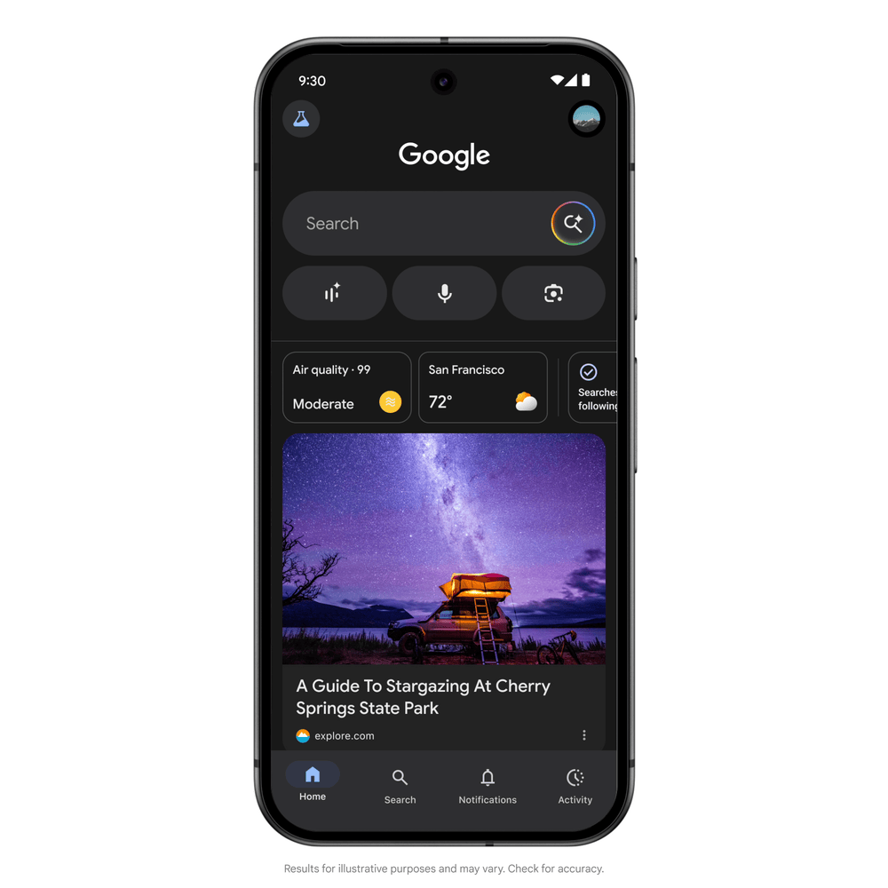 imagem animada do funcionamento do Search Live do Google