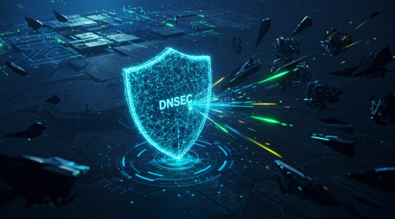 escudo de defesa na Internet com o escrito dns