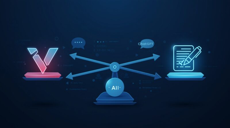 Banner ilustrativo: comparação Verb AI, ChatGPT e Grammarly – assistentes de escrita por IA