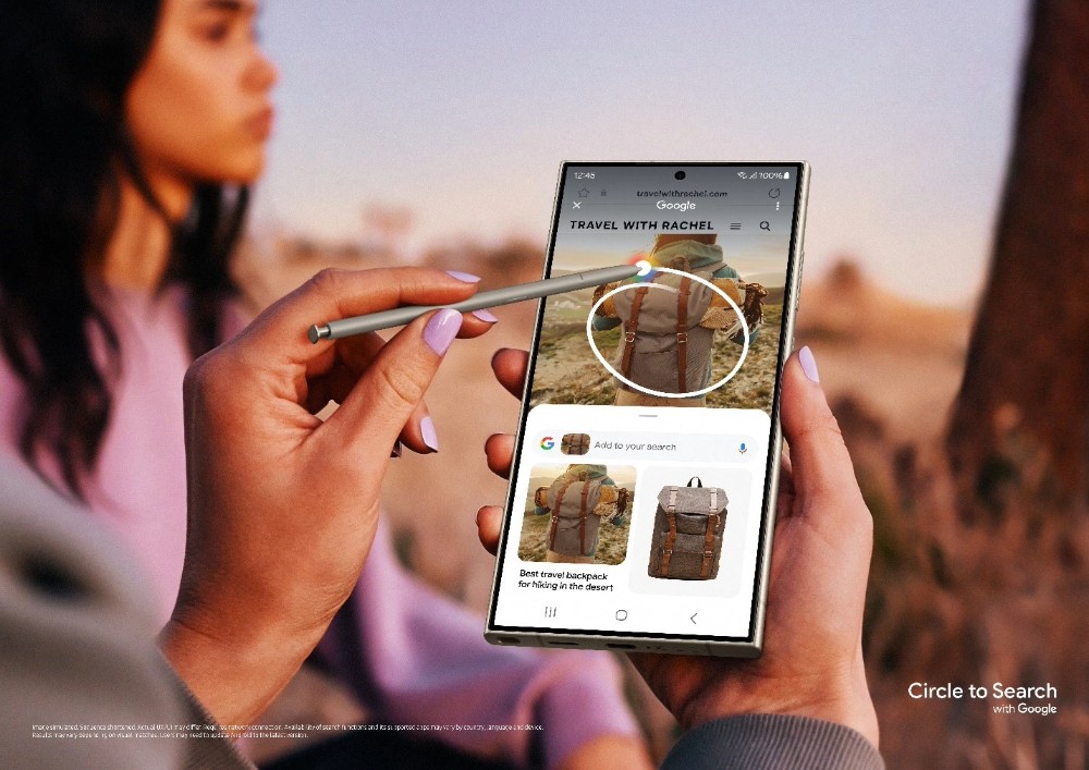 Interface da Samsung Galaxy AI exibindo traduções em tempo real, edição inteligente de fotos e sugestões automáticas de mensagens. Possível futuro Galaxy AI gratuita