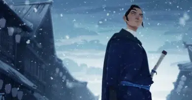 Detalhe do teaser da 2ª temporada de Blue Eye Samurai durante o Annecy Animation Film Festival, anime da Netflix.