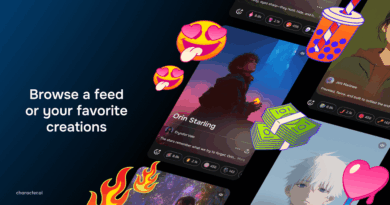Ilustração dos novos recursos do Character.AI mostrando cenas interativas e avatares animados com potencial criativo