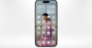 Representação do novo design Liquid Glass da Apple