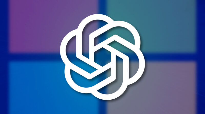 Logotipo da OpenAI sobreposto ao fundo da Microsoft, representando a tensão antitruste entre as companhias em 2025.