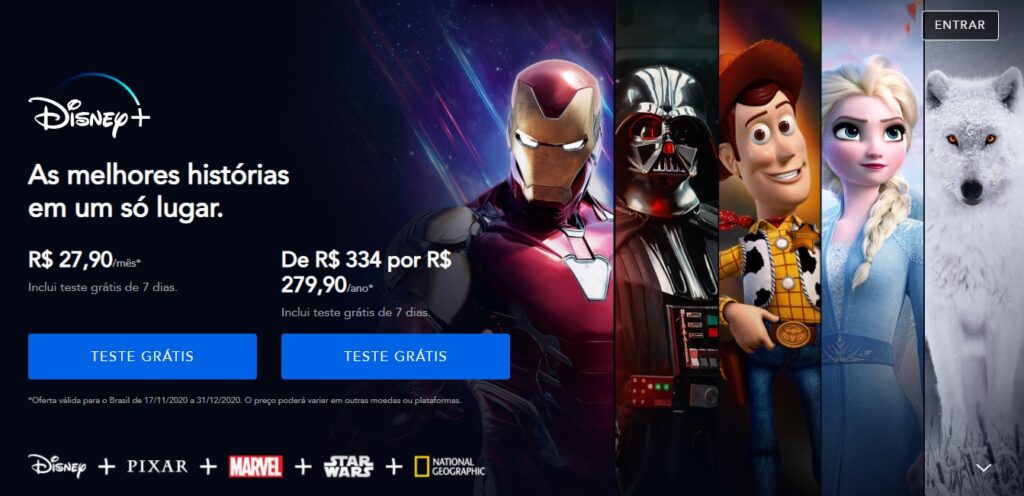 Tabela de preços Disney Plus após reajuste em 2025, mostrando valores dos planos Padrão, Premium e plano com anúncios para assinantes do Brasil