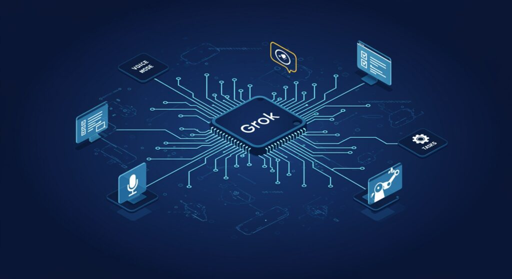 xAI testa Voice Mode e Tasks no Grok Web 3 Grok xai começa os testes com voz e tarefas