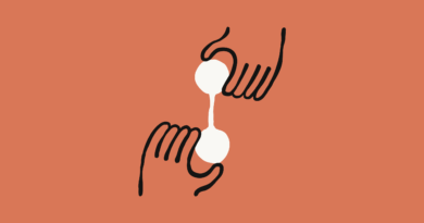 Ilustração com mãos estilizadas representando colaboração entre ferramentas e Claude IA, integrando apps como Canva, Figma, Linear, Notion e Stripe.