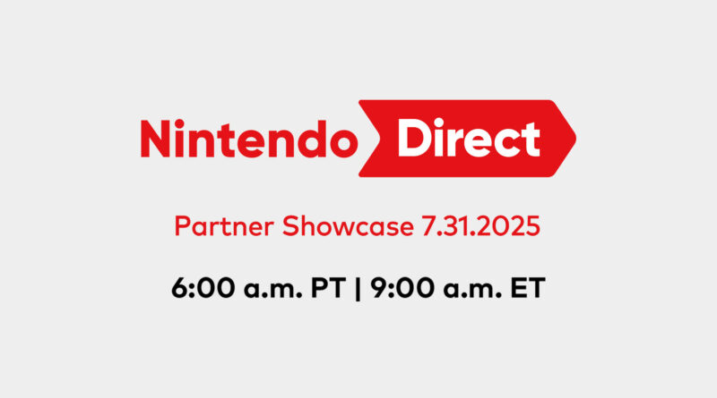 Anúncio oficial do Nintendo Direct Partner Showcase para o público brasileiro, apresentando novidades dos jogos de parceiros para Switch e Switch 2.