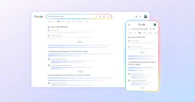 Interface do novo Web View Search do Google organizada por inteligência artificial; exibe estrutura visual de tópicos para pesquisa mais eficiente