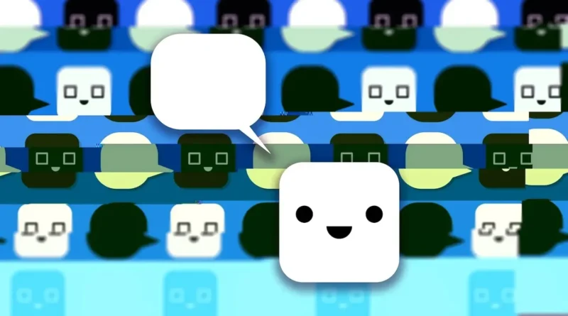 Ilustração de bots e glitch representando chatbots de IA na X