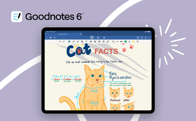 Tela inicial do Goodnotes com cadernos digitais