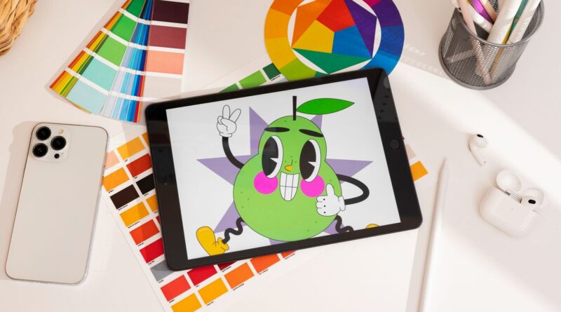 App para colorir no celular: escolha entre desenhos variados, temas relaxantes e técnicas de pintura. Imagem mostra arte digital colorida, tendência Boobie Goods.