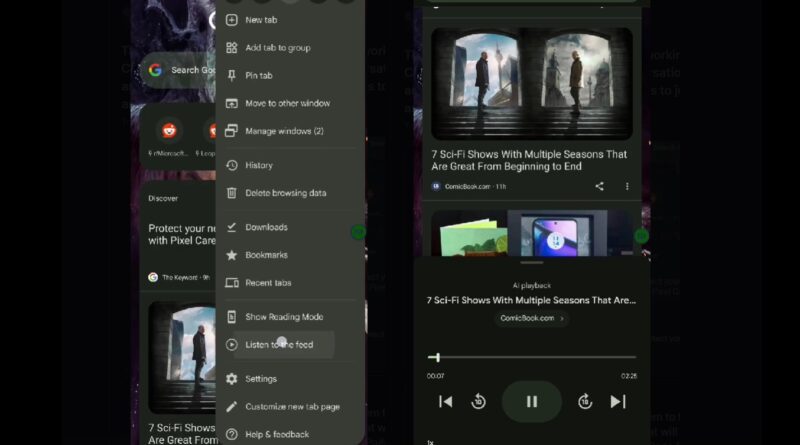 Chrome áudio inteligente no Discover transforma notícias em resumos em áudio com IA no Android
