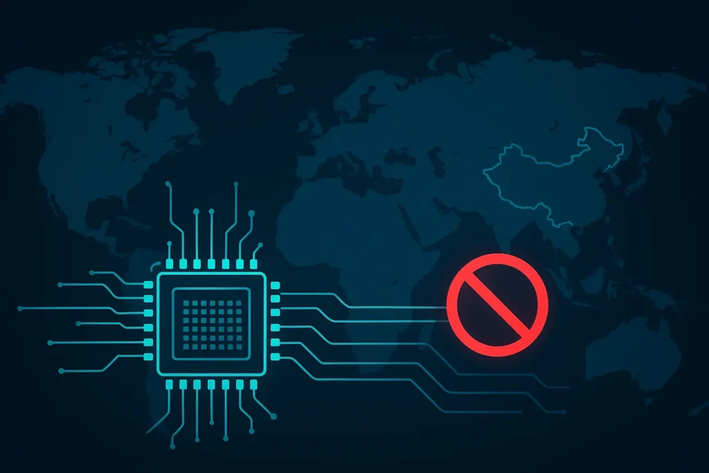 Placa de servidor com chips avançados de IA sendo monitorados por rastreadores ocultos em remessas dos EUA para China