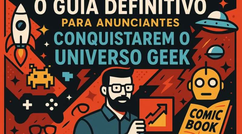 Equipe criativa em um ambiente de trabalho moderno e colaborativo, discutindo ideias em frente a um monitor com gráficos e personagens