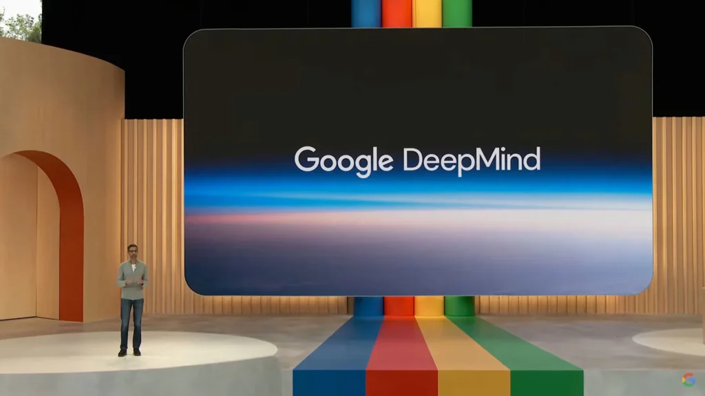 Caçador de bugs com IA do Google detecta 20 vulnerabilidades 1 Apresentação do Google DeepMind em 2023 durante evento do Google I/O, mostrando o avanço da inteligência artificial na segurança de software.