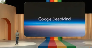 Apresentação do Google DeepMind em 2023 durante evento do Google I/O, mostrando o avanço da inteligência artificial na segurança de software.