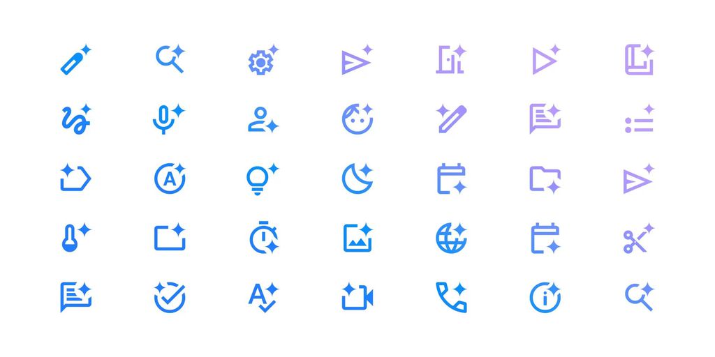 Por que o símbolo de estrela representa IA: Alguns dos ícones do Google com o tradicional "brilho de IA"