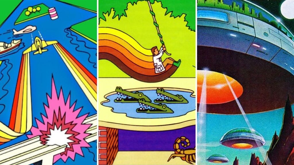 10 jogos que definiram o Atari 2600: os maiores clássicos 5 Imagem de Atari 2600: console clássico que revolucionou o mundo dos games, ilustração com visual retrô e cartuchos.
