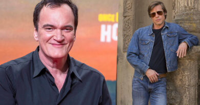 Quentin Tarantino e Brad Pitt discutindo The Adventures of Cliff Booth, novo filme da Netflix dirigido por David Fincher.