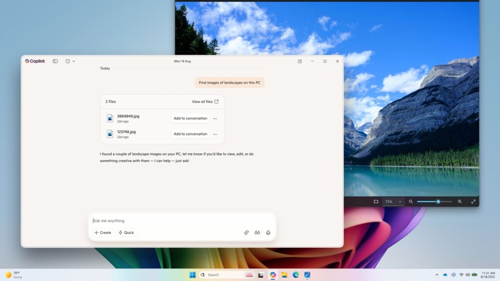 Busca semântica do Copilot no Windows 11 localiza arquivos por descrição usando linguagem natural