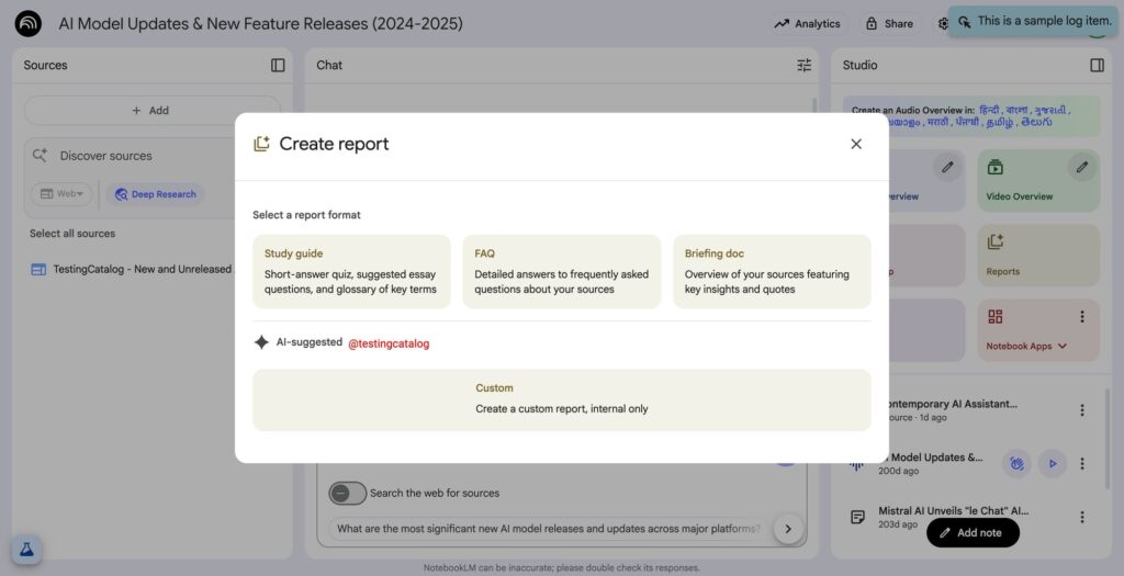 NotebookLM ganha relatórios sugeridos por IA; UI renovada 1 NotebookLM com UI do Studio e relatórios sugeridos por IA; imagem ilustrativa da Google em 2025