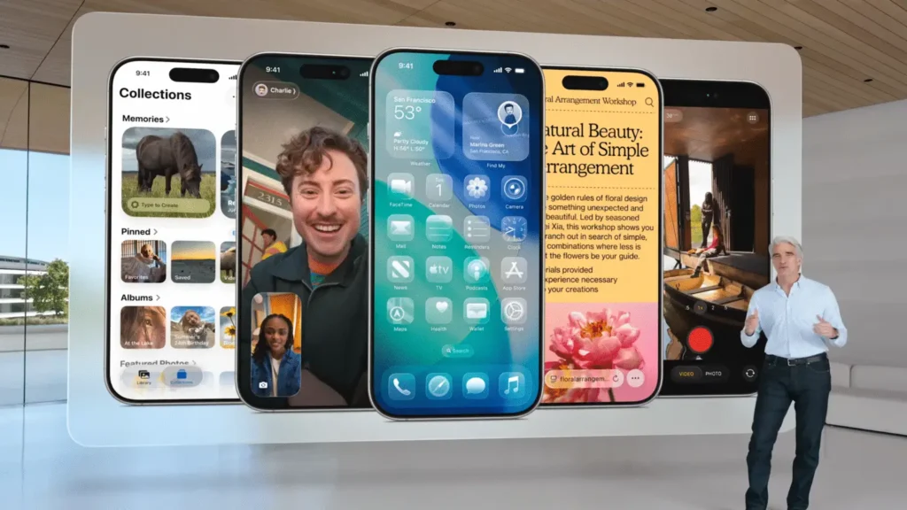 iOS 26 Liquid Glass antes e depois: comparação de transparências e profundidade no novo design
