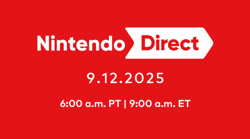 Nintendo Direct setembro 2025 banner oficial com horários e data