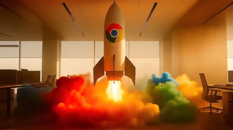 Ilustração com foco no Gemini no Chrome mostrando integração e lançamento do recurso