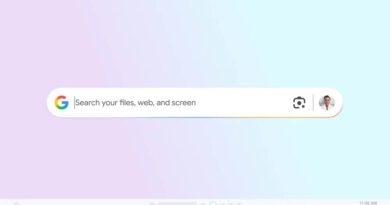 aplicativo de busca do Google para Windows com barra móvel, Lens e Modo IA