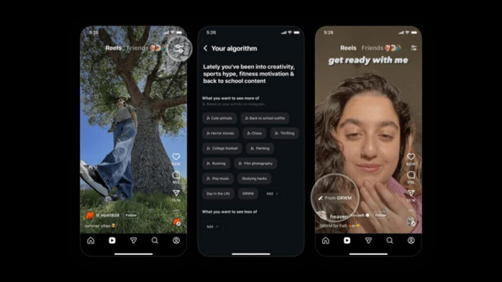 Instagram permitirá ajustar recomendações nos Reels 1 Instagram ajustar recomendações: teste de tópicos nos Reels e no feed