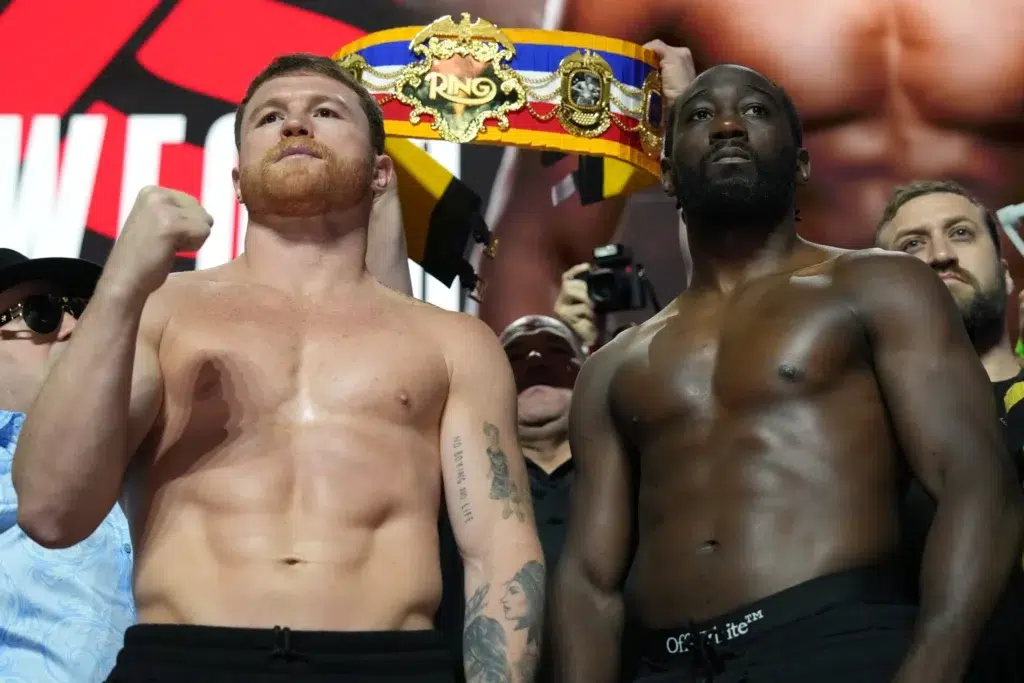 Canelo vs Crawford na Netflix: encarada na pesagem oficial em Las Vegas, título indiscutível em jogo