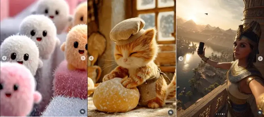 Meta Vibes: exemplos de vídeos feitos por IA, com criaturas, animais e cenas simuladas